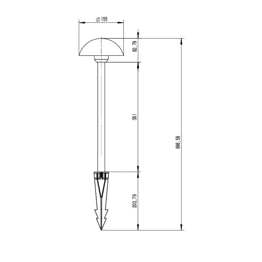 SAL ASTER DZINE Garden Spike Lights 3000K Black 2.5W 12V IP65- SE7367G4/BK