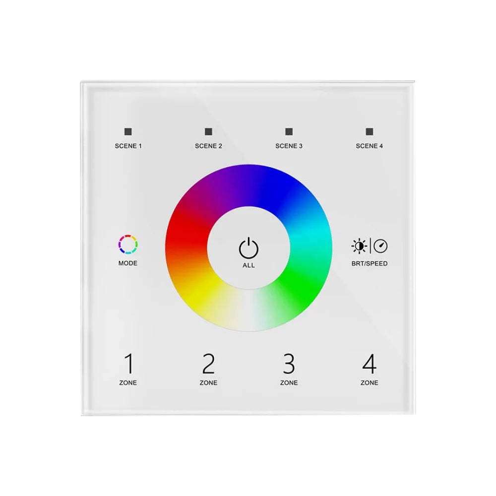 Azoogi Wall Panel RGB+CCT 4-Zone Touch Controller Acessories 12/24V IP20- AZWP003