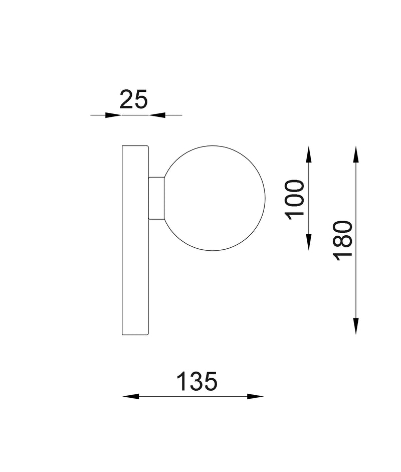 CLA BALLE: Round Opal Diffuser with Oblong Base Interior Wall Lights Gold / Black / White 220-240V - BALLE1, BALLE 2, BALLE3