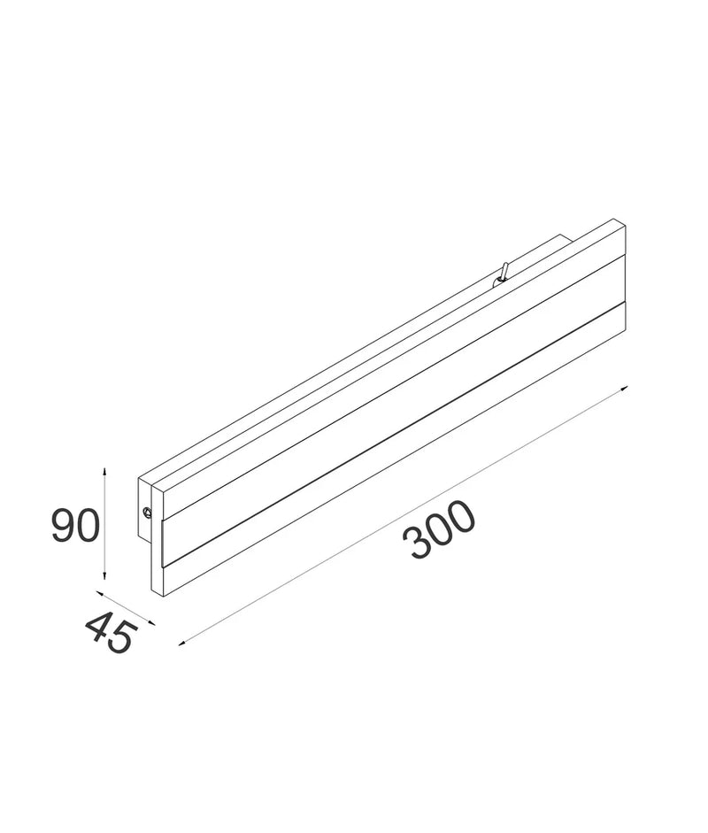 CLA BANDA: Rectangular Wall Lights with Frosted Diffuser Tri - Black/ White 9W 240V IP65 - BANDA