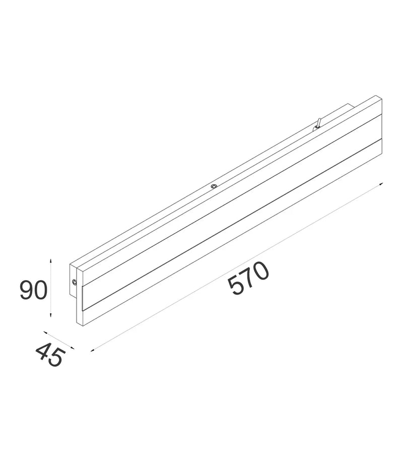 CLA BANDA: Rectangular Wall Lights with Frosted Diffuser Tri - Black/ White 9W 240V IP65 - BANDA