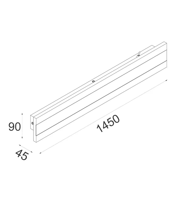 CLA BANDA: Rectangular Wall Lights with Frosted Diffuser Tri - Black/ White 9W 240V IP65 - BANDA