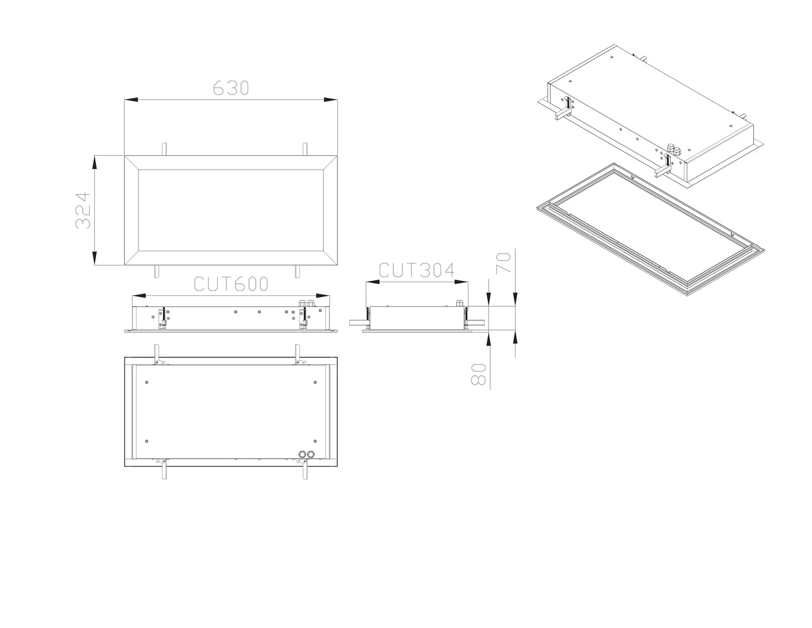 SAL BISMARCK II S9794 LED Panels and Troffers 4000K White 34/53W 240V - S9794