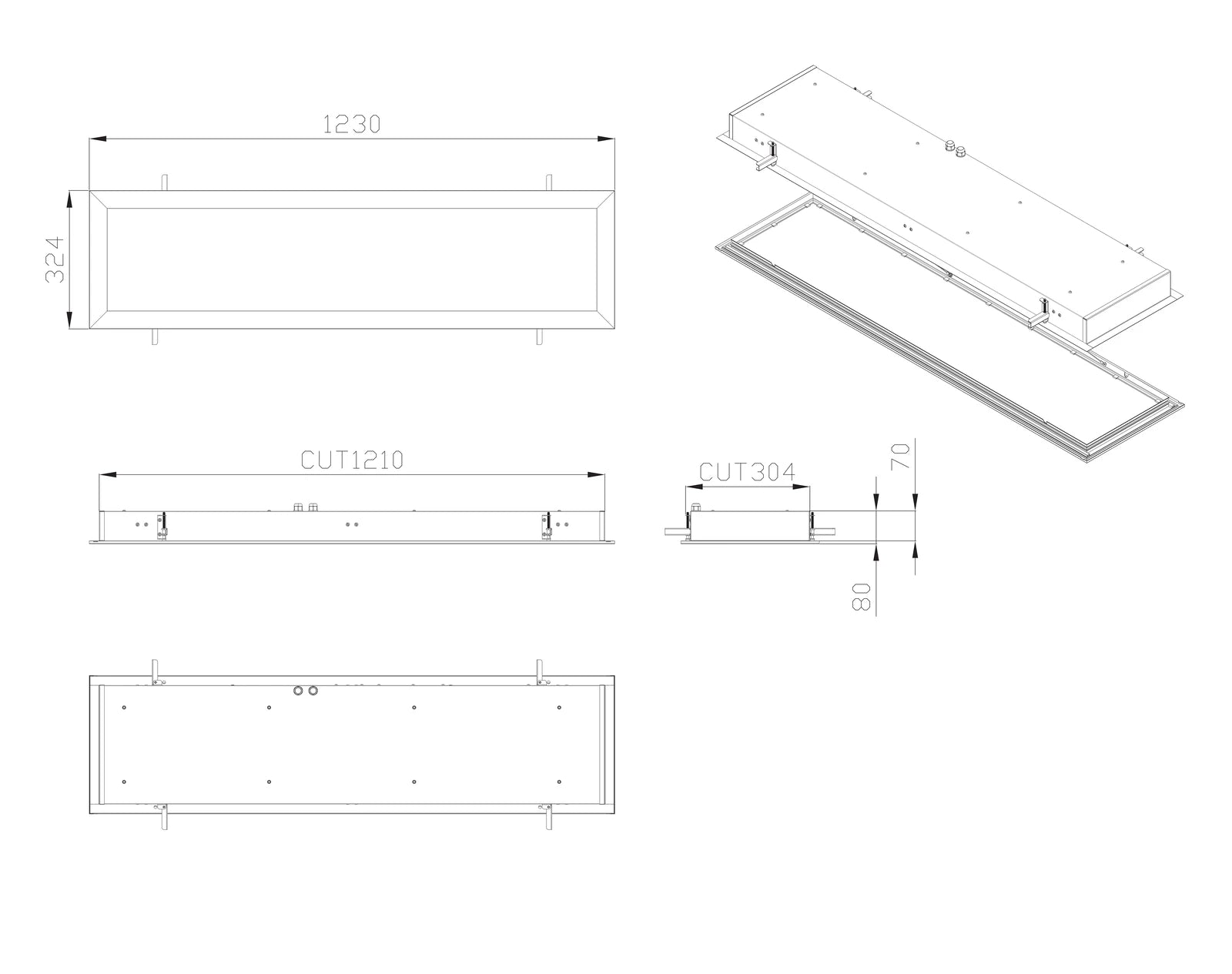 SAL BISMARCK II S9794 LED Panels and Troffers 4000K White 34/53W 240V - S9794