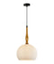 CLA CALIZ: Frosted Wine Glass Ribbed Interior Pendants Brass / Black 220-240V - CALIZ 