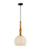 CLA CALIZ: Frosted Wine Glass Ribbed Interior Pendants Brass / Black 220-240V - CALIZ