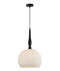 CLA CALIZ: Frosted Wine Glass Ribbed Interior Pendants Brass / Black 220-240V - CALIZ