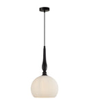 CLA CALIZ: Frosted Wine Glass Ribbed Interior Pendants Brass / Black 220-240V - CALIZ