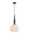 CLA CALIZ: Frosted Wine Glass Ribbed Interior Pendants Brass / Black 220-240V - CALIZ