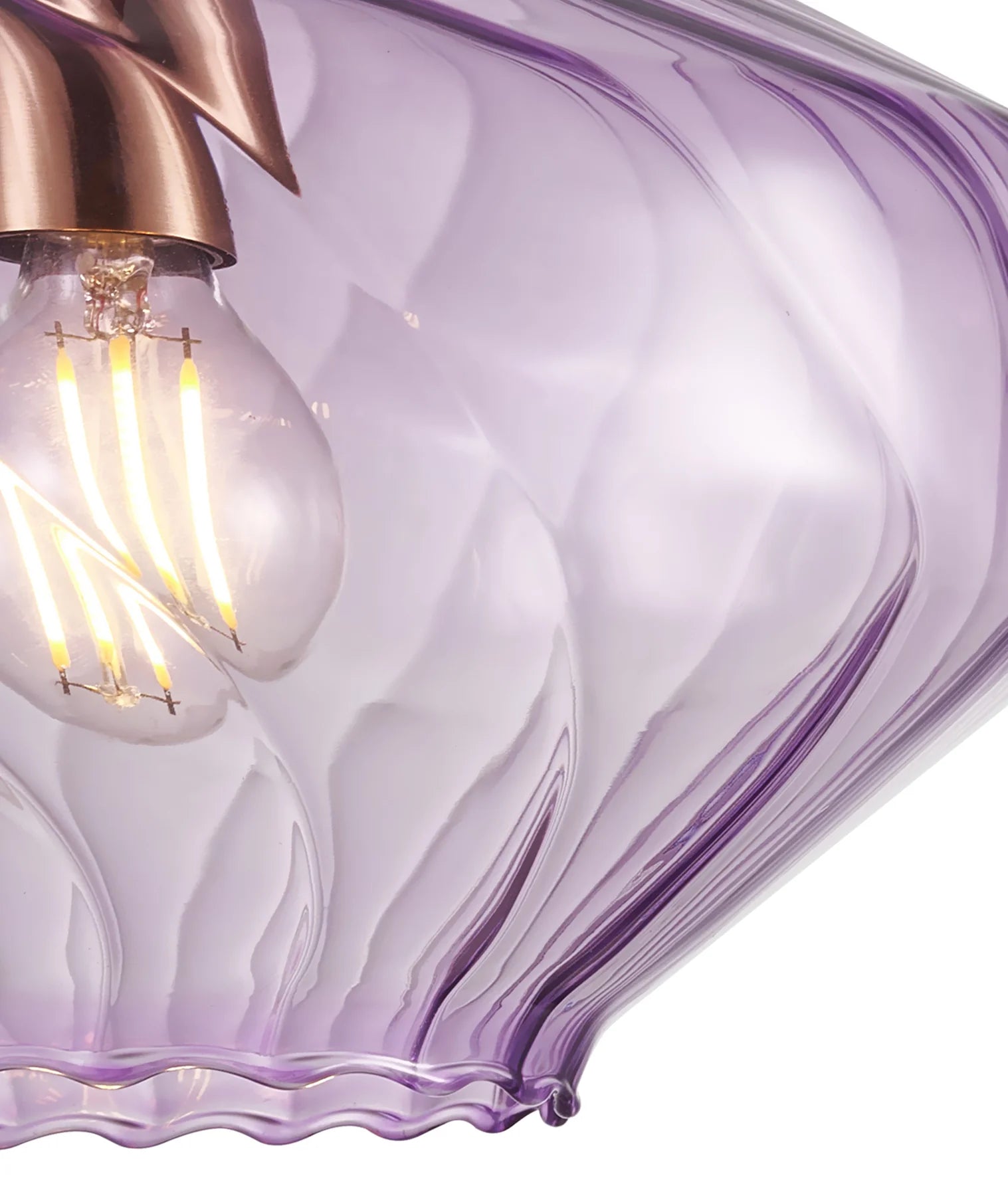 CLA CAMPANA: Interior Wine Glass Shape Ribbed Interior Pendants Smokey Black/ Purple/ Green/ Amber 240V - CAMPANA