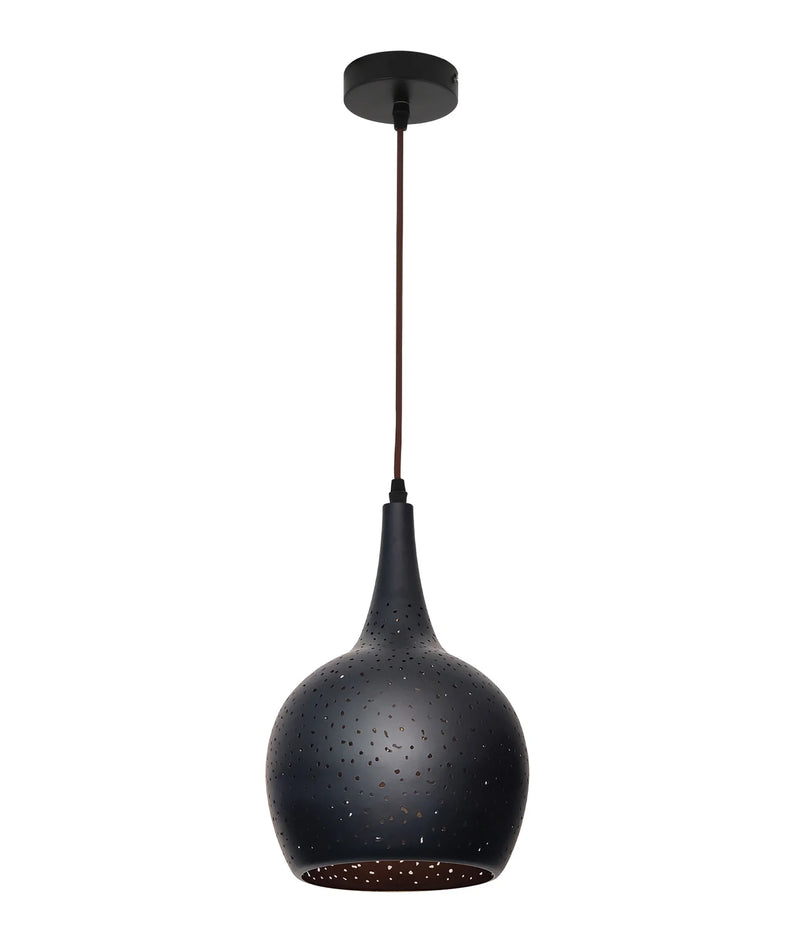 CLA CELESTE: Bohemian Rustic Embossed Bell Shape Interior Pendants Black 240V - CELESTE1A