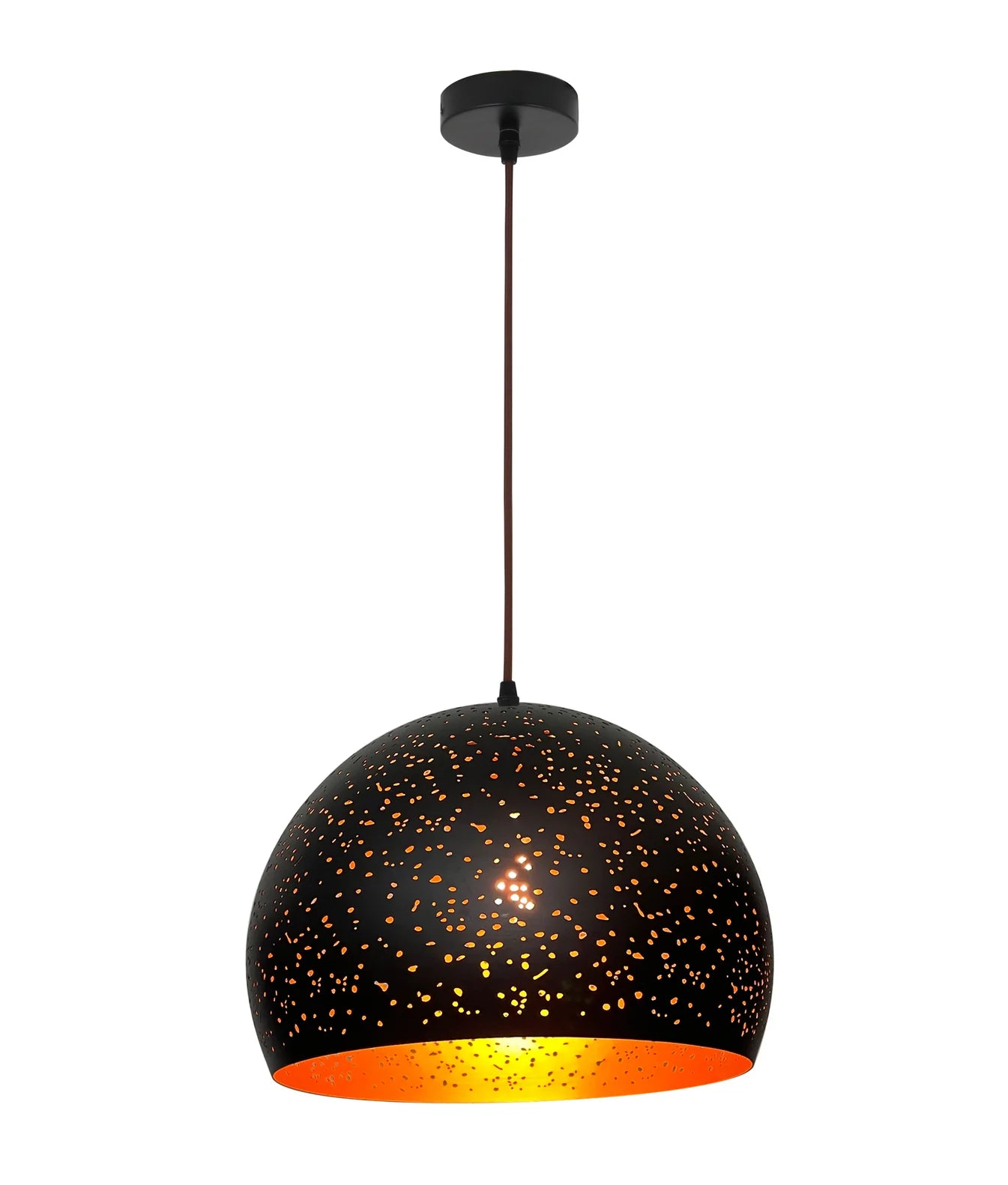 CLA CELESTE: Bohemian Rustic Embossed Bell Shape Interior Pendants Black 240V- CELESTE1A, CELESTE2A