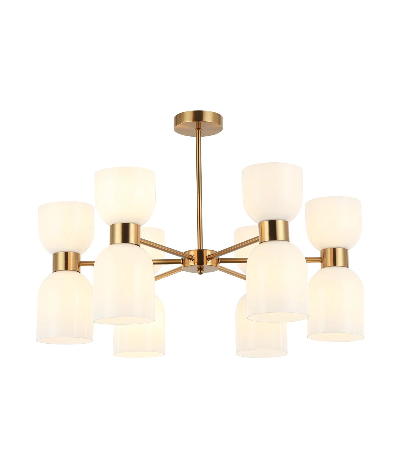 CLA CLESSIDRA: Ellipse x12 Round Base Mirror Finished Interior Pendants Smokey Black / Opal Glass 220-240V - CLESSIDRA3, CLESSIDRA4 - CLA Lighting