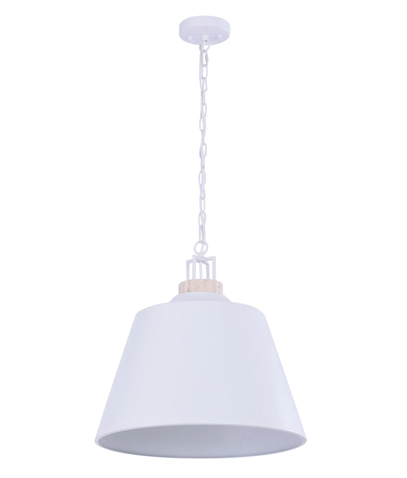 CLA CLOCHE: Metal Shade with Travertine Highlight Bell Shape Interior Pendants Black/ White/ Antique Brass 240V- CLOCHE