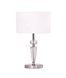CLA CRISTALLO: Interior Drum Shade Chrome Rod with Crystal Highlight Table Lamp White- CRISTALLO-T1