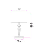 CLA CRISTALLO: Interior Drum Shade Chrome Rod with Crystal Highlight Table Lamp White- CRISTALLO-T1