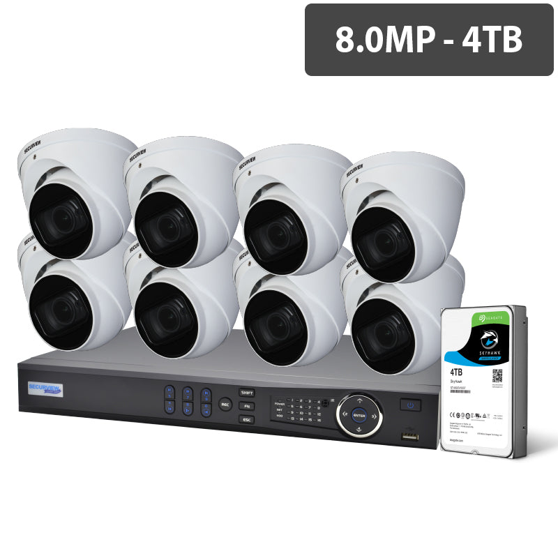 RhinoCo Professional 16 Channel 8.0MP HDCVI Surveillance Kit (8 x Motorised Cameras, 4TB HDD) Security Cameras IP67 - CVRKIT-P1684M-8 - RhinoCo Technology