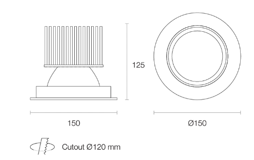 Trend Midiled XDM25 LED Downlights 3000K 4000K Black / White / Silver 20W 180-265V IP20 - XDM253, XDM254 - Trend Lighting