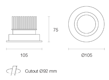 Trend MINILED XDC10 LED Downlights 3000K 4000K White / Black / Silver 10W 180-265V IP20 - XDC103, XDC104 -Trend Lighting