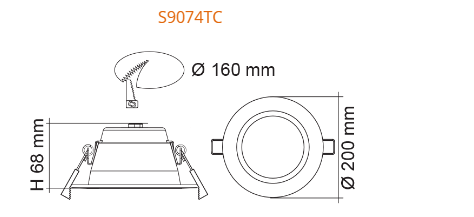 SAL Premier S9074TC / DP LED Downlight Tri - White 15/20W 240V - S9074TC/WH/DP - SAL Lighting