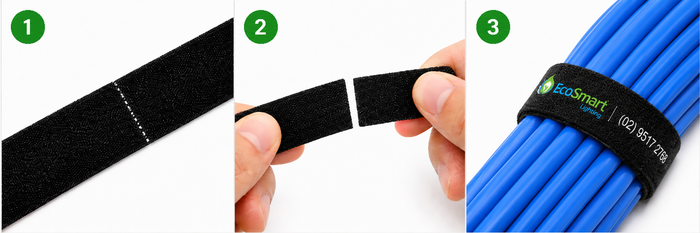 Perforated Ezy Ties tear wrap secure process