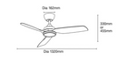 Martec Daytona DC 52″ Smart Ceiling Fan With WIFI Remote Control Matt Black 220-240V IP55 - MDDC133M