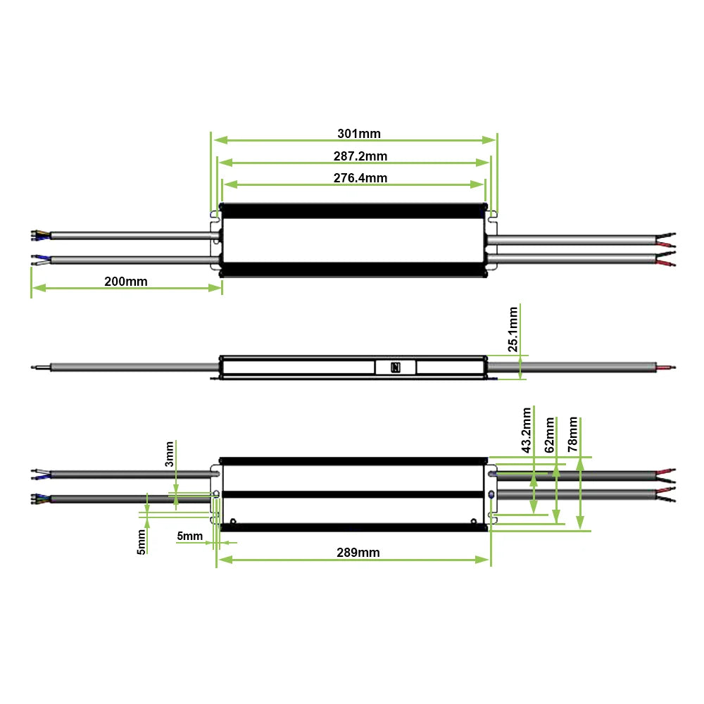 Azoogi DALI-2 and Push-DIM Driver 300W 24V IP67 - ADR016DA