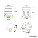 Azoogi Symmetric 60° Handrail Spot Light 3000K 1.5W 24V IP67- HRS021