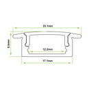 Azoogi 23.1mm x 8.5mm Recessed Profiles- PR001: Aluminium Recessed Profile