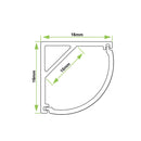Azoogi 16mm x 16mm Round Corner Aluminium Profile- PR008: Aluminium Corner Profile (Round)