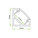 Azoogi 18.4mm x 18.4mm Flat Corner Aluminium Profile- PR009: Aluminium Corner Profile (Flat)