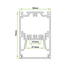 Azoogi 50mm x 75mm Concord Surface Mounted/ Suspended Profiles- PR127: Concord Profile (Surface Mounted/Pendant)