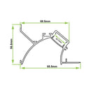 Azoogi 85.5mm x 56.8mm Trimless Deep Wall Washer Aluminium Profile- PR130: Aluminium Trimless Deep Wall Washer Profile