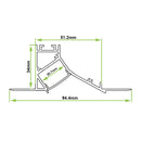 Azoogi 94.4mm x 34mm Trimless Wall Washer Aluminium Profile- PR131: Aluminium Trimless Wall Washer Profile