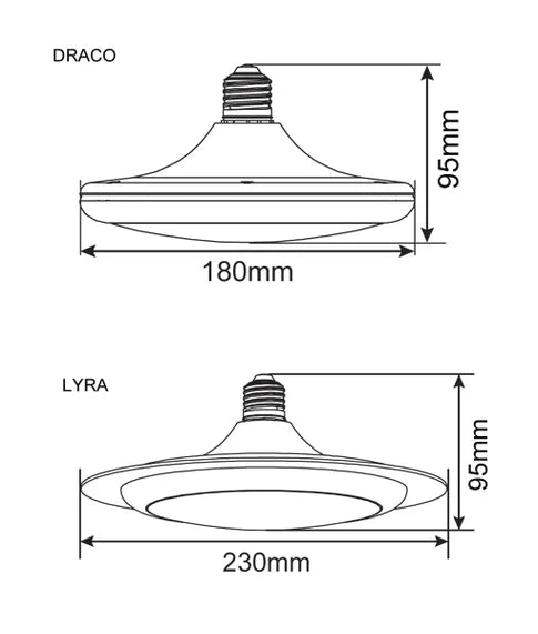 CLA LYRA: LED Oysters 3000K White 15W 180-265V IP20 - LYRA1, LYRA2, LYRA3 (Clearance)