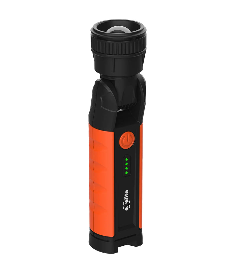 CLA Adjustable Zoom Torch: LED 180° Rechargeable 900LM Flood Spot Beam Torch IP54 IK08 Portable Lighting Accessories- EX180ZOOMTORCH