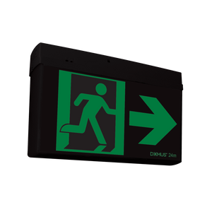 Domus EXIT surface-mounted exit sign – Black