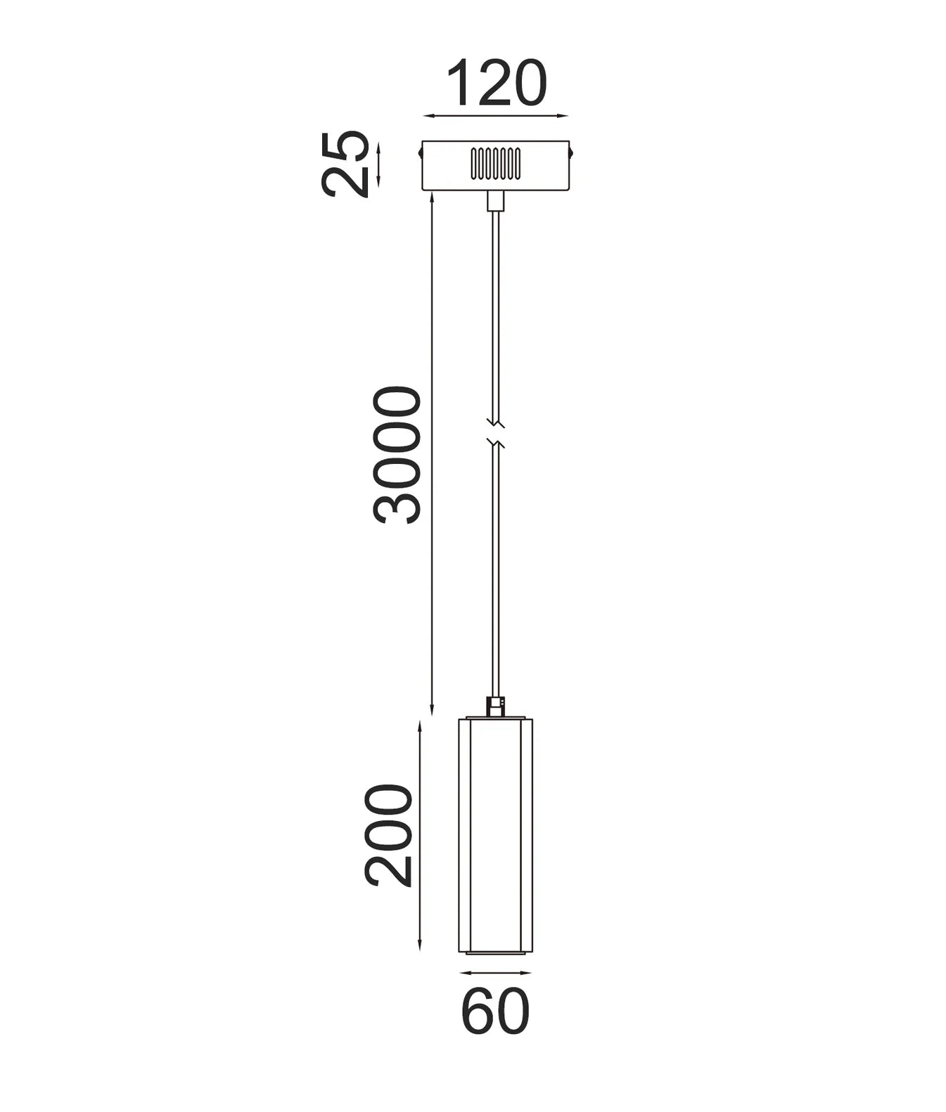 CLA FRECCIA: Glass with Curve Cylinder Interior Pendants Tri- Coffee/ Clear/ Amber 3W 240V- FRECCIA1, FRECCIA2, FRECCIA3
