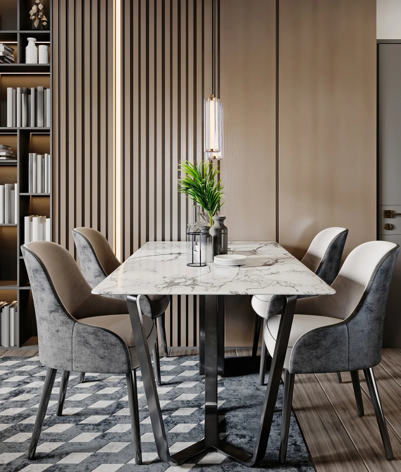 CLA FRECCIA: Glass with Curve Cylinder Interior Pendants Tri- Coffee/ Clear/ Amber 3W 240V- FRECCIA1, FRECCIA2, FRECCIA3
