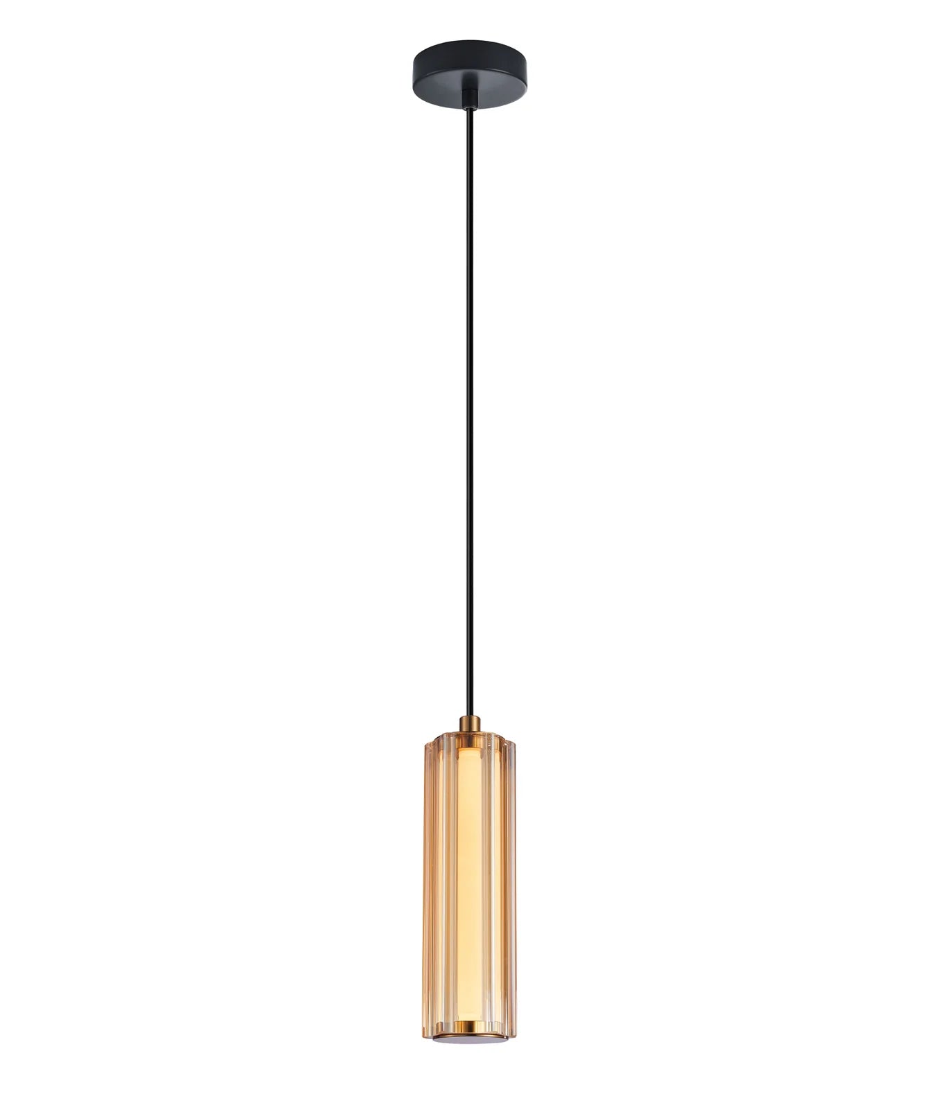 CLA FRECCIA: Glass with Curve Cylinder Interior Pendants Tri- Coffee/ Clear/ Amber 3W 240V- FRECCIA1, FRECCIA2, FRECCIA3
