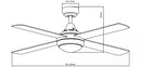 Martec Link with LED Light & Wall Control 48” AC Ceiling Fans Tri - White / Matt Black 55W 220-240V - FSL1243W, FSL1243M