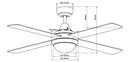 Martec Link with Light & Remote Control 48” AC Ceiling Fans Tri - White 55W 220-240V - FSL1243WR , FSL1244WR