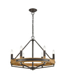 CLA FUNALE: Candelabra 6-Light Interior Pendants Natural Wood / Oak Wood 220-240V - FUNALE1, FUNALE4