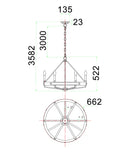 CLA FUNALE: Candelabra 6-Light Interior Pendants Natural Wood / Oak Wood 220-240V - FUNALE1, FUNALE4