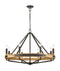 CLA FUNALE: Candelabra 8-Light Interior Pendants Natural Wood / Oak Wood 220-240V - FUNALE2, FUNALE5