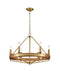 CLA FUNALE: Candelabra 6-Light Interior Pendants Natural Wood / Oak Wood 220-240V - FUNALE1, FUNALE4