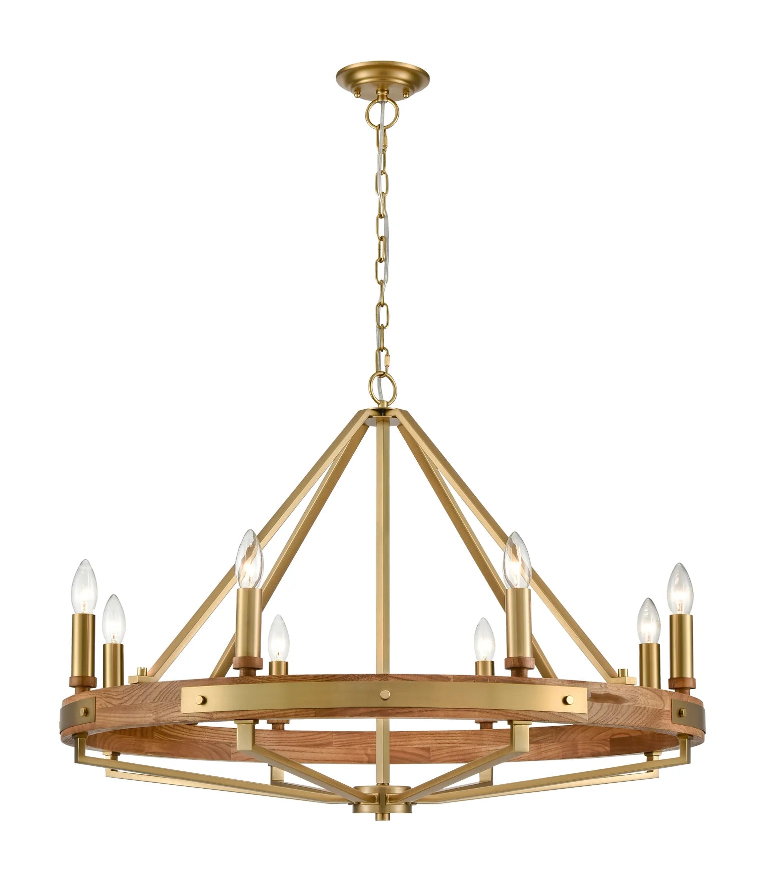 CLA FUNALE: Candelabra 8-Light Interior Pendants Natural Wood / Oak Wood 220-240V - FUNALE2, FUNALE5