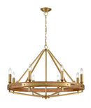 CLA FUNALE: Candelabra 8-Light Interior Pendants Natural Wood / Oak Wood 220-240V - FUNALE2, FUNALE5