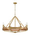 CLA FUNALE: Candelabra 8-Light Interior Pendants Natural Wood / Oak Wood 220-240V - FUNALE2, FUNALE5