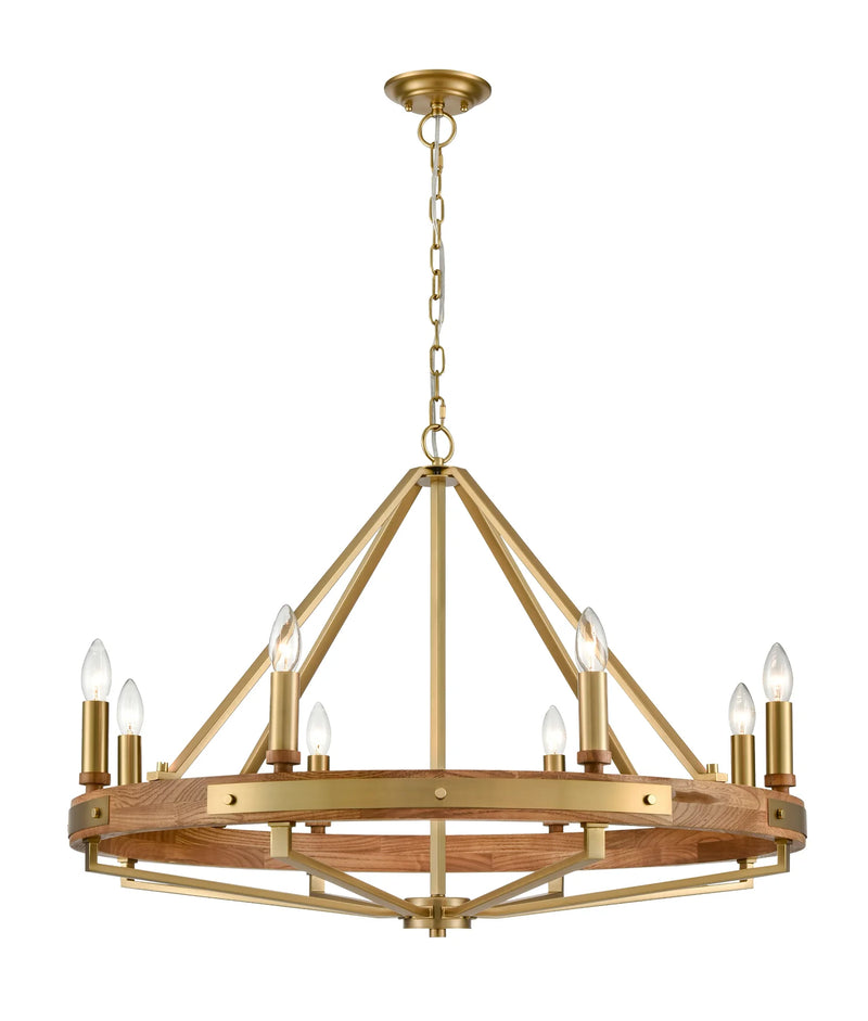 CLA FUNALE: Candelabra 8-Light Interior Pendants Natural Wood / Oak Wood 220-240V - FUNALE2, FUNALE5